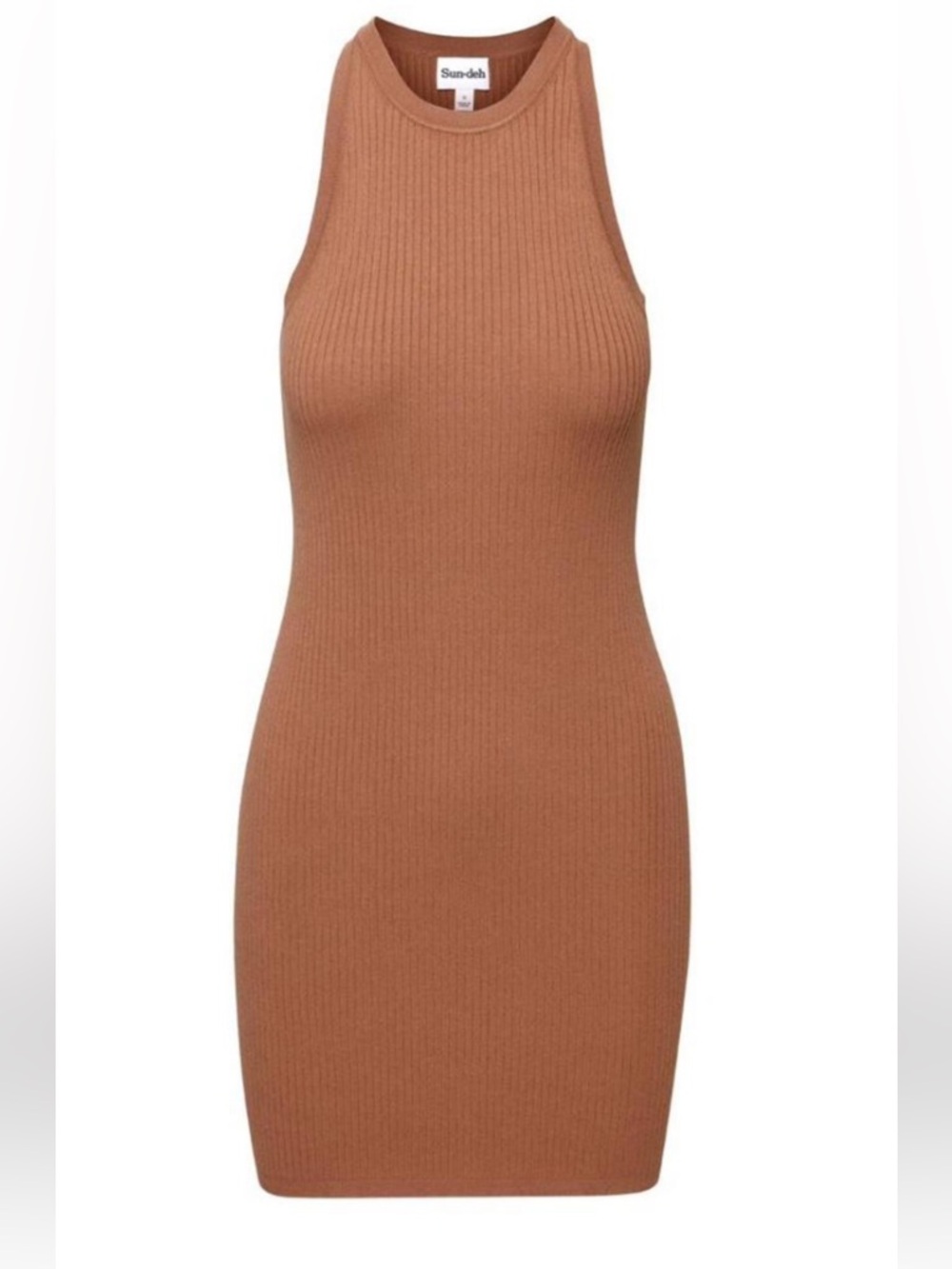 Aritzia - Sunday Best Jodi Dress - Ribbed tank dress in a terracotta brown